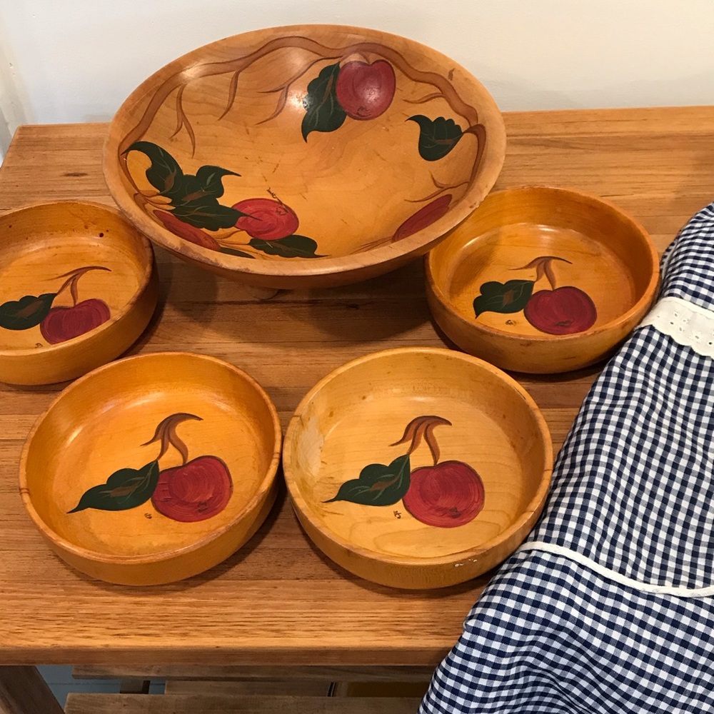 Vintage Rio Grande Wooden Bowl Set 1950s